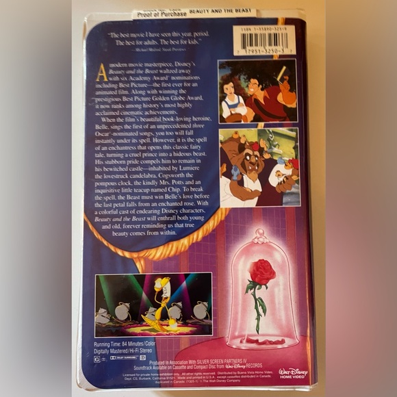 Very Rare Vintage 1992 Disney Beauty and the Beast VHS Black Diamond Classic - Picture 3 of 5